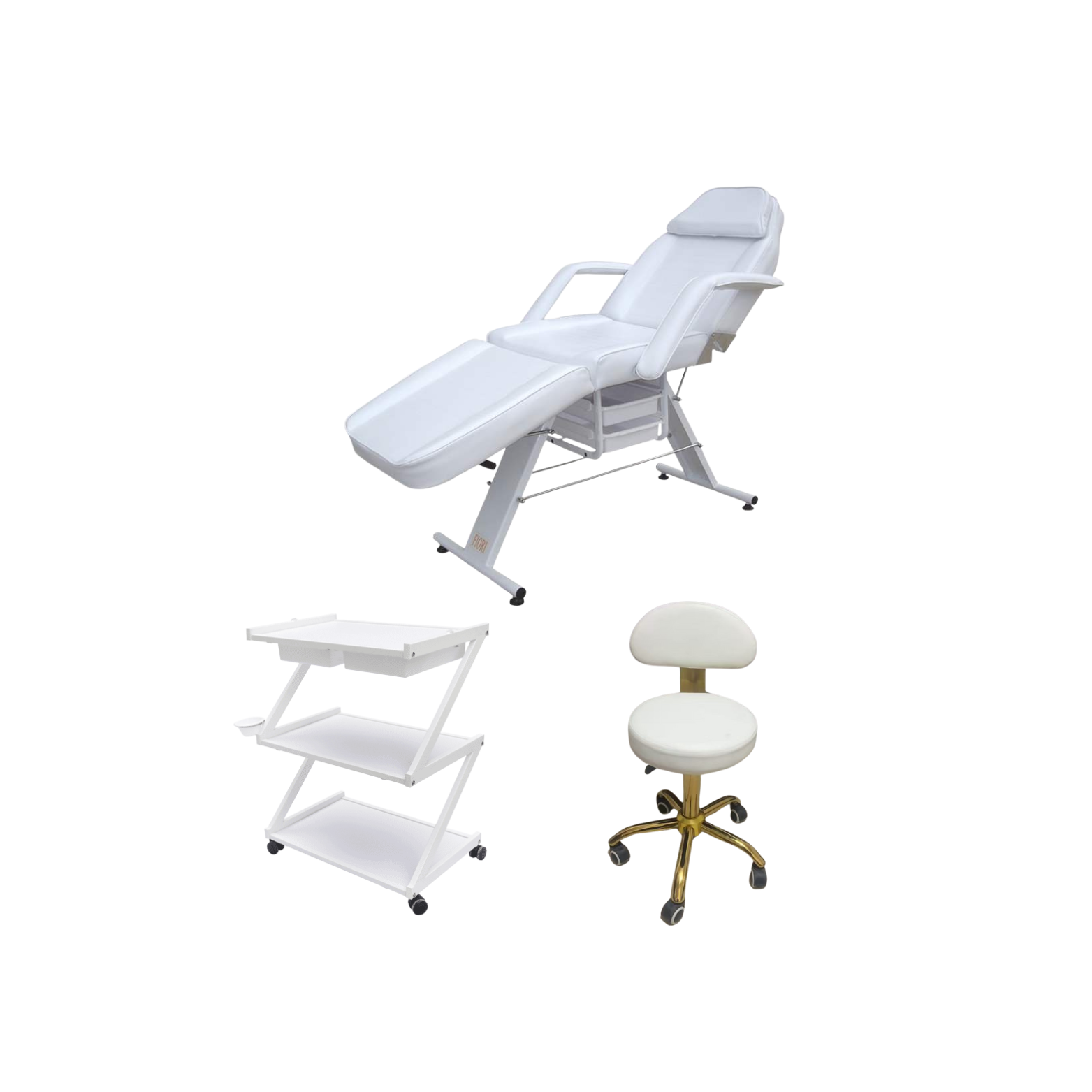 סט שלם מקצועי  לחדר קוסמטיקה-בצבע לבן