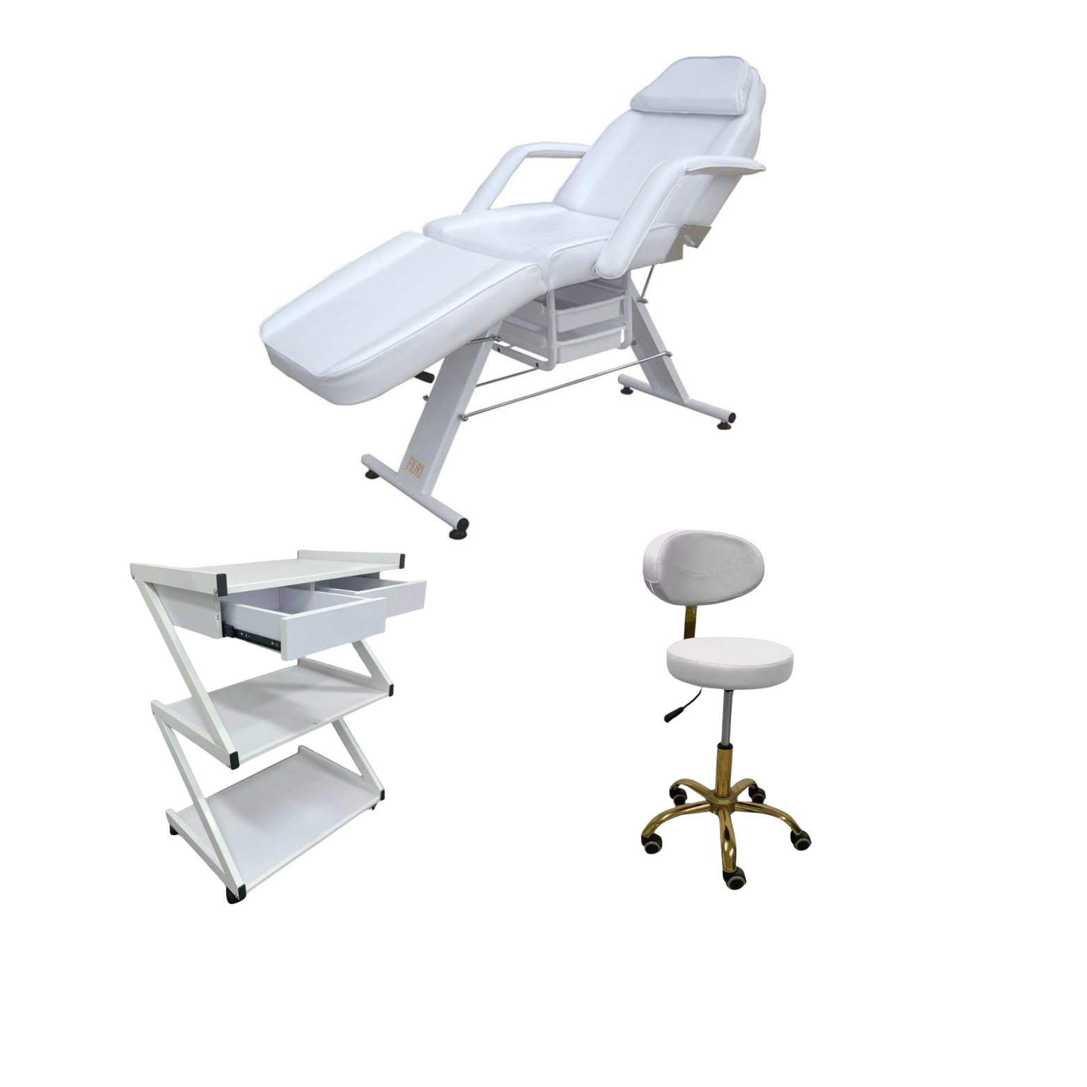 סט שלם מקצועי  לחדר קוסמטיקה-בצבע לבן