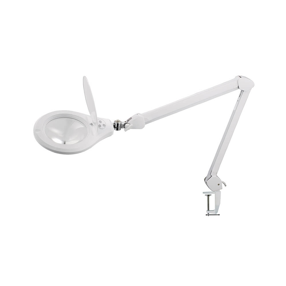 מנורת לופה LED קוטר עדשה 5 אינץ'-זרוע בינונית – לבן